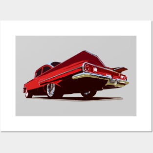 1960 Chevy Bel Air - color stylized Posters and Art